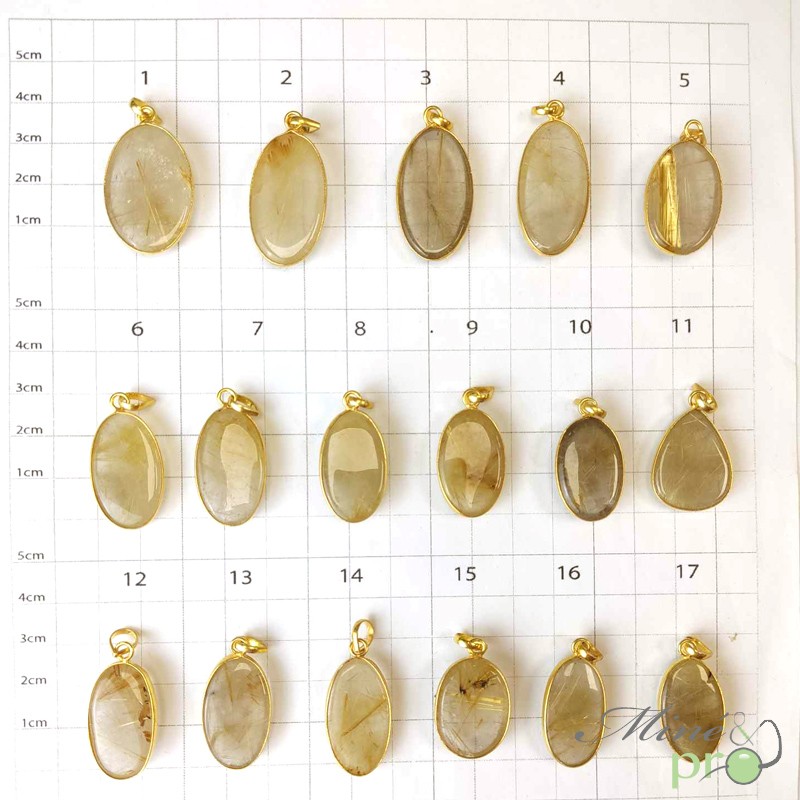 Quartz Rutile Pendentifs Cercl S Dor S Mine Pro Grossiste De