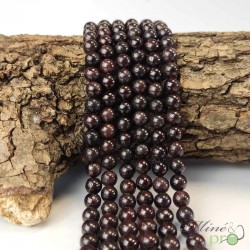 Grenat almandin AB+ en perles rondes 6mm - fil complet