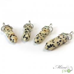 Jaspe dalmatien - pendentif pointe 3cm