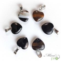 Onyx - pendentif en forme de coeur 1,5cm