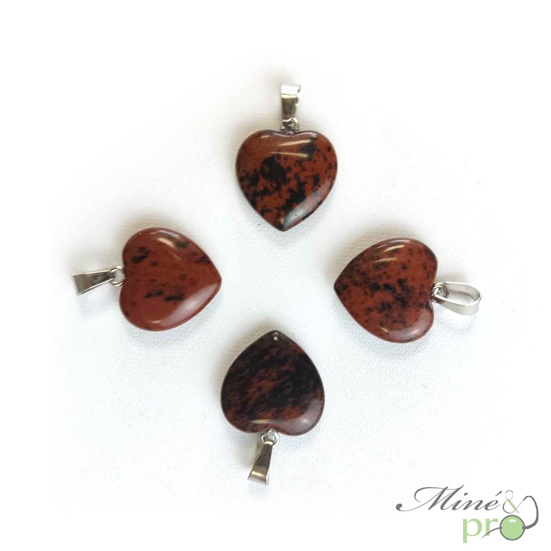 Obsidienne Mahogany - pendentif en forme de coeur 1,5cm