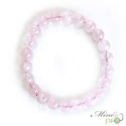 Bracelet Quartz rose en perles 8mm
