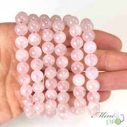 Bracelet Quartz rose en perles 8mm