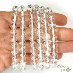 Bracelet Cristal de roche A en perles 8mm