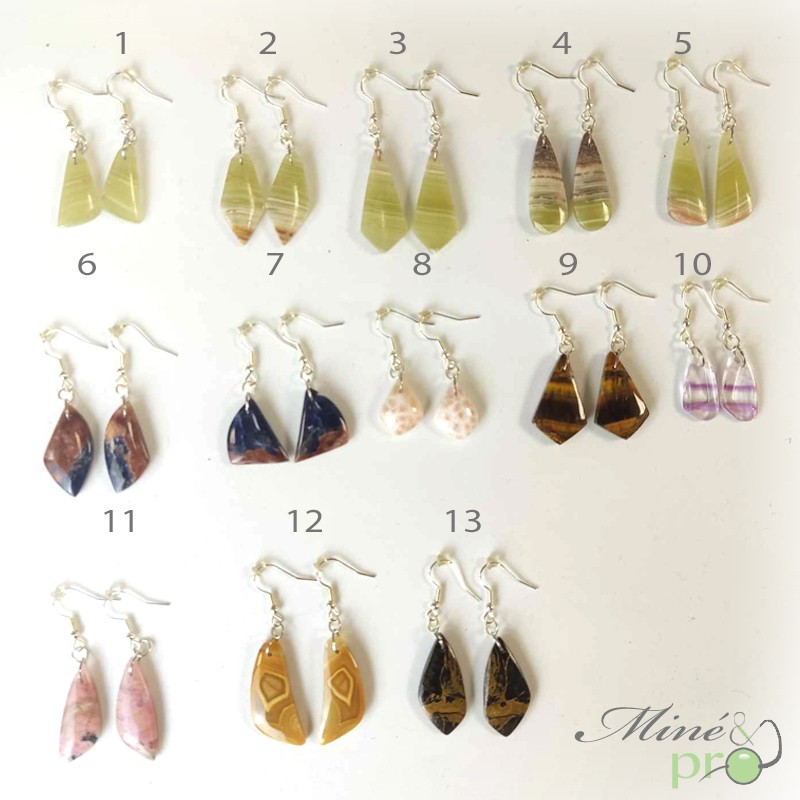 Boucles d'oreilles - pierres au choix