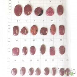 Rhodonite rose - cabochons percés