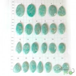 Amazonite -  cabochons percés