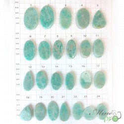 Amazonite -  cabochons percés