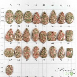 Unakite - cabochons percés