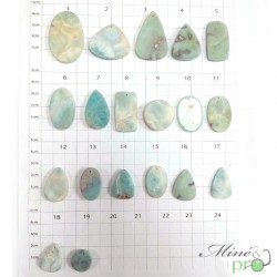 Larimar - cabochons percés