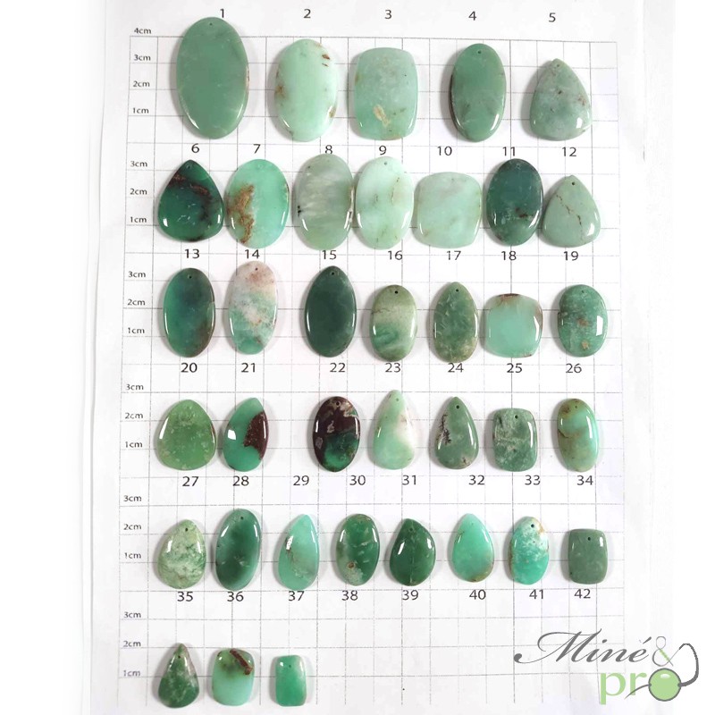 Chrysoprase - Cabochons percés