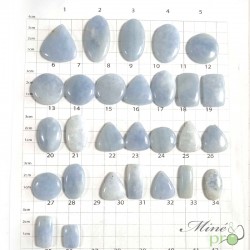 Calcite bleue - cabochons percés