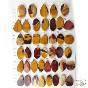 Jaspe mokaite - cabochons percés