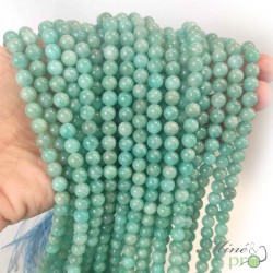 Amazonite Pérou A en perles rondes 6mm - fil complet