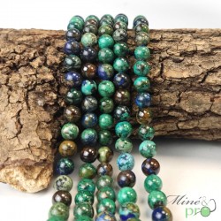 Chrysocolle en perles rondes 8mm - fil complet