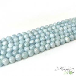 Aigue marine bleue AA en perles rondes 6mm - fil complet