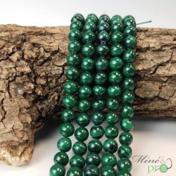 Malachite A+ en perles rondes 8mm - fil complet