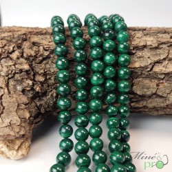 Malachite claire en perles rondes 8mm - fil complet - grossiste perles en pierres naturelles