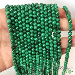 Malachite AA en perles rondes 4mm - fil complet