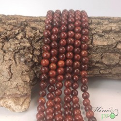 Bois rouge en perles rondes 6mm - fil complet