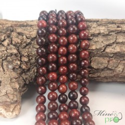 Bois rouge en perles rondes 8mm - fil complet