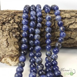 Sodalite A en perles rondes 8mm - fil complet