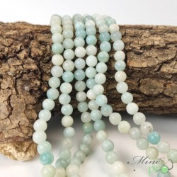 Amazonite AB+ en perles rondes 6mm - fil complet