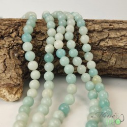 Amazonite en perles rondes 8mm - fil complet