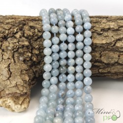 Aigue marine bleue A en perles rondes 6mm - fil complet