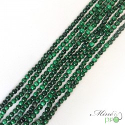 Malachite AB+ en perles rondes 4mm - fil complet