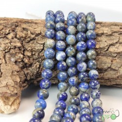 Lapis lazuli AB en perles rondes 8mm - fil complet