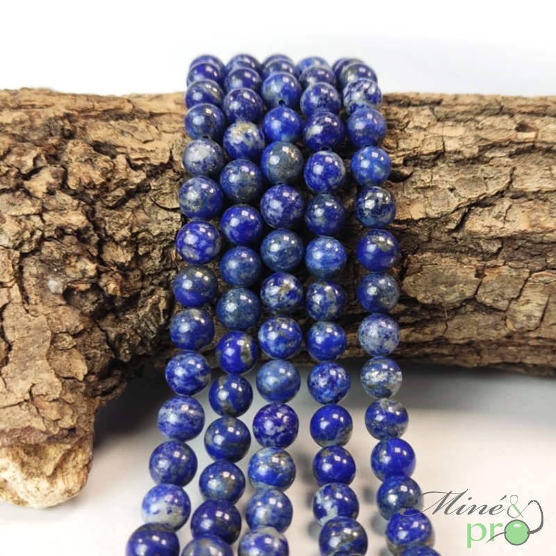 Lapis lazuli A en perles rondes 8mm - fil complet