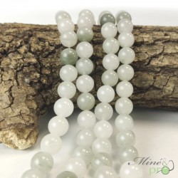 Jade mixte A en perles rondes 10mm - fil complet