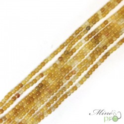 Aventurine jaune A en perles rondes 4mm - fil complet