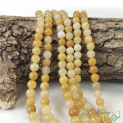 Aventurine jaune A en perles rondes 6mm - fil complet