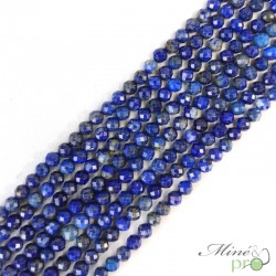 Lapis lazuli A+ en perles facettées 4mm - fil complet