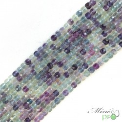 Fluorite AA en perles facettées 4mm - fil complet