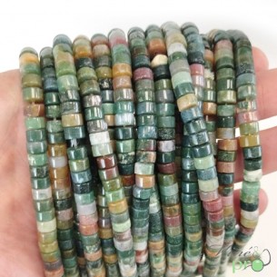 Agate indienne en rondelles heishi 6mm - fil complet
