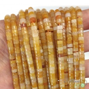 Aventurine jaune en rondelles heishi 4mm - fil complet