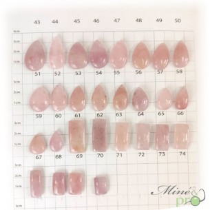Quartz rose - cabochons percés