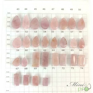 Quartz rose - cabochons percés