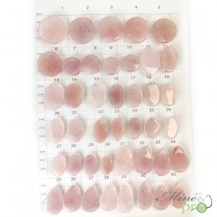 Quartz rose - cabochons percés