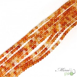 Cornaline mixte naturelle A en perles rondes 4mm - fil complet