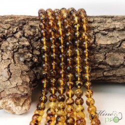 Ambre mexicain en perles rondes 6mm - fil complet