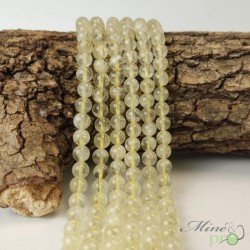 Quartz lemon en perles rondes 4mm - fil complet