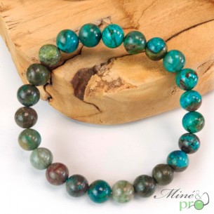 Bracelet Chrysocolle A+ en perles 8mm