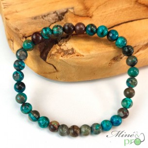 Bracelet Chrysocolle A+ en perles 6mm