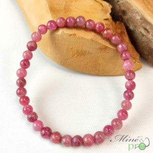 Bracelet Tourmaline rose AA en perles 6mm