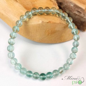 Bracelet Fluorite bleue A en perles 6mm