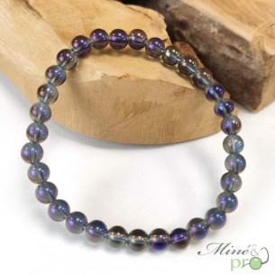 Bracelet en Quartz aqua aura AA en perles 6mm